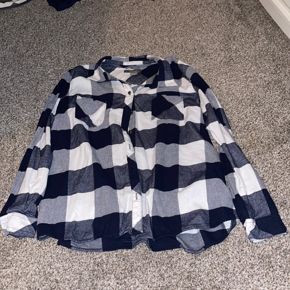 Blue and white flannel